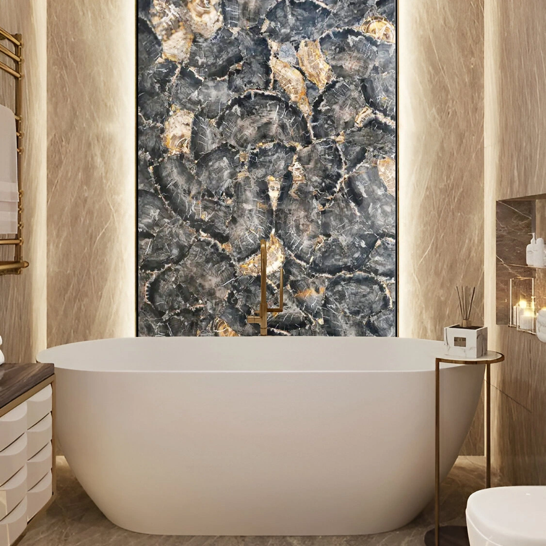 Black Petrified Wood Round