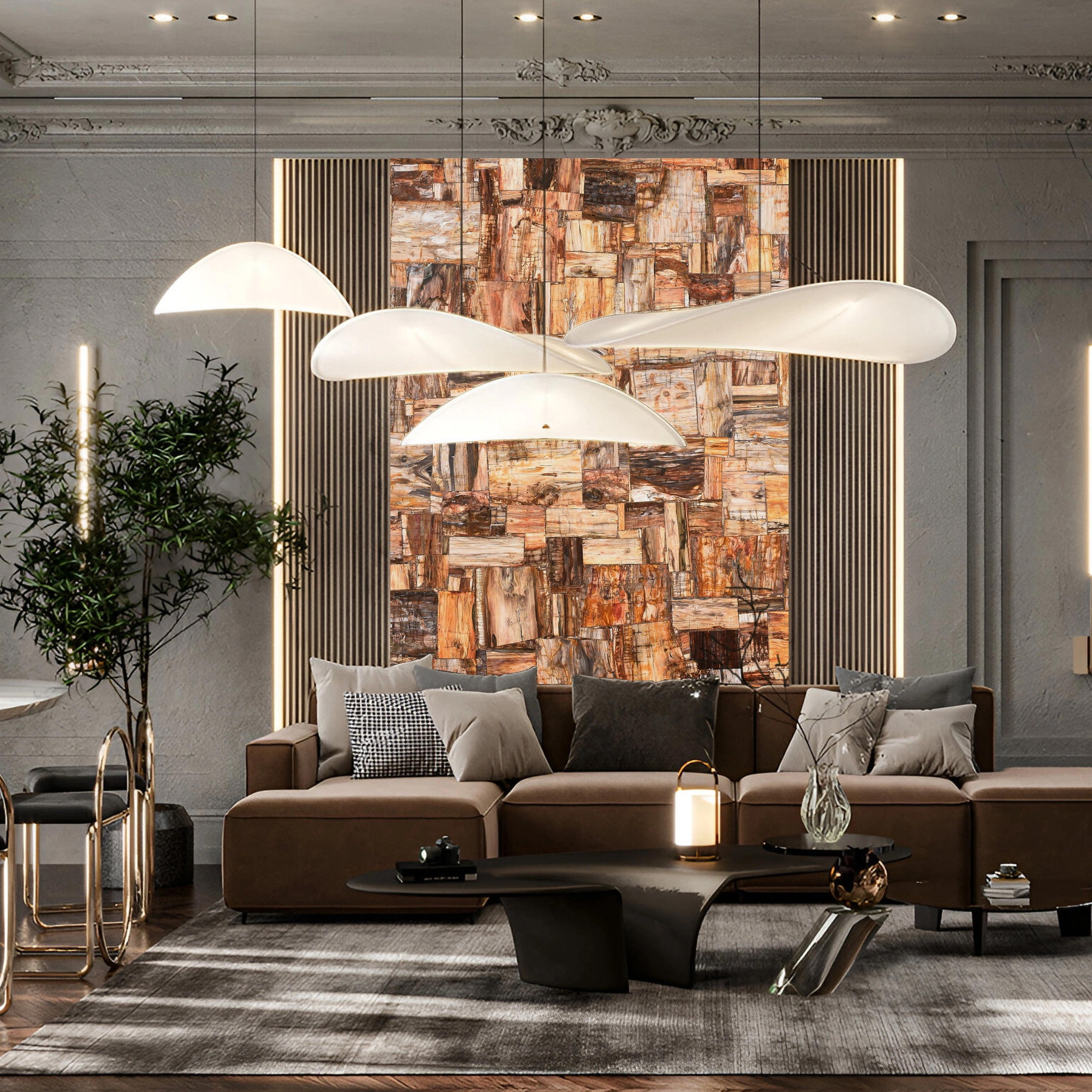 Brown Petrified Wood Retro