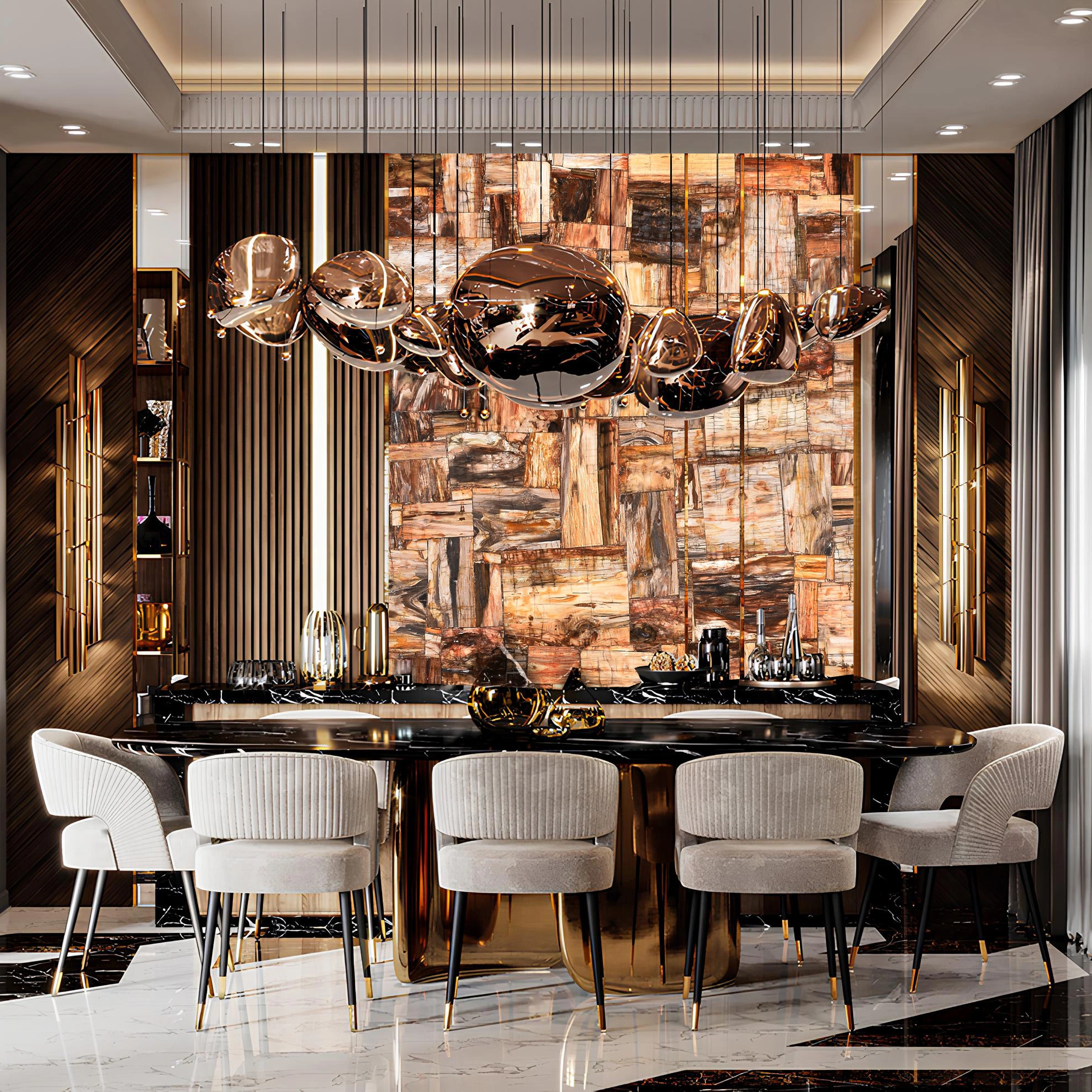 Brown Petrified Wood Retro