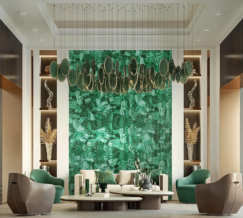 Amazonite Semiprecious Stone Slab for luxury bathroom vanity