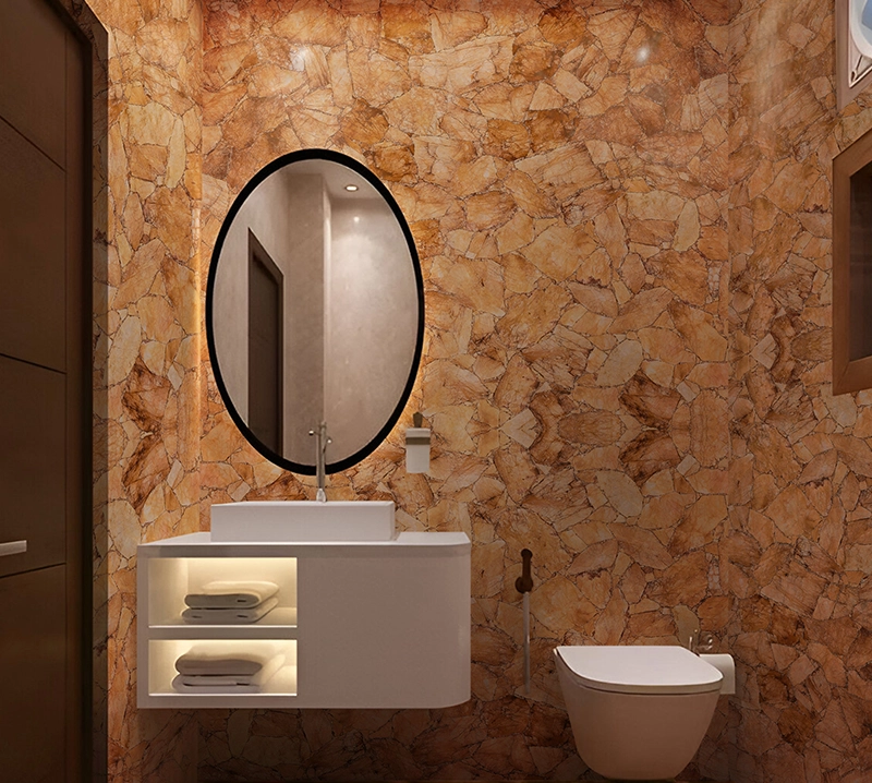 Desert Jasper Semiprecious Stone Slab for accent wall