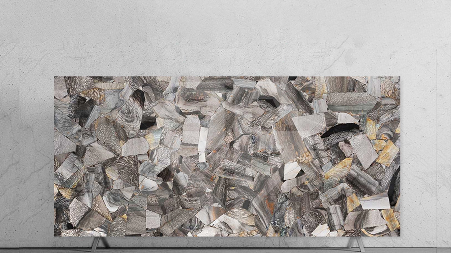 Jasper Shellfint Semiprecious Stone Slab close-up texture