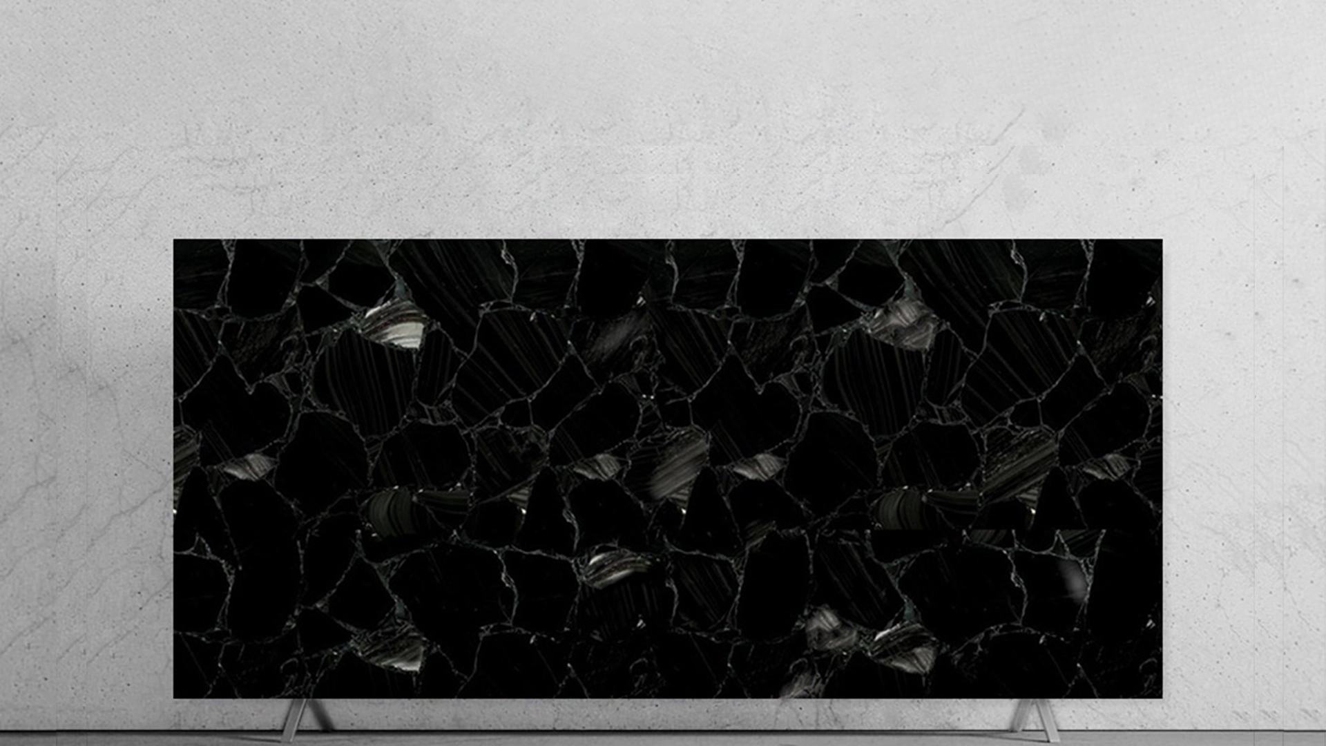 Obsidian Black with Silver Semiprecious Stone Slab large size